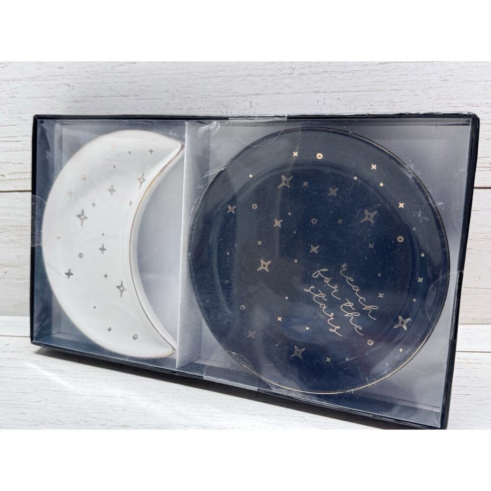 Pair Of Celestial Trinket Dishes 'REACH FOR THE STARS” NEW- GIFT - Picture 2 of 4